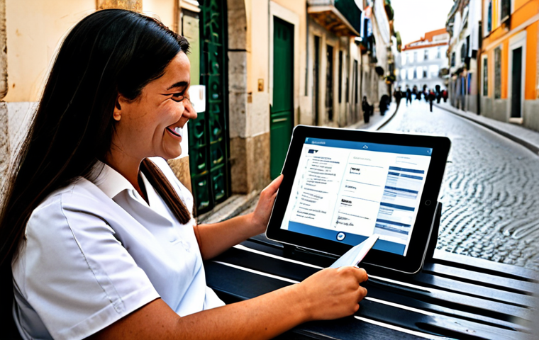탈중앙화 의료기록의 사회적 가치 - Patient accessing medical records on a tablet**

"A patient in Portugal, smiling and relaxed, sittin...