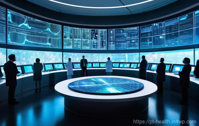 환자 데이터 활용의 사회적 책임 - **Prompt:** A diverse middle-aged woman, dressed in comfortable, modest everyday clothing, stands co...