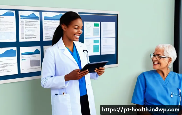 의료 기록의 투명성 확보 방안 - **Prompt 1: The Dawn of Digital Health Records**
A bright, modern medical clinic waiting room, c...